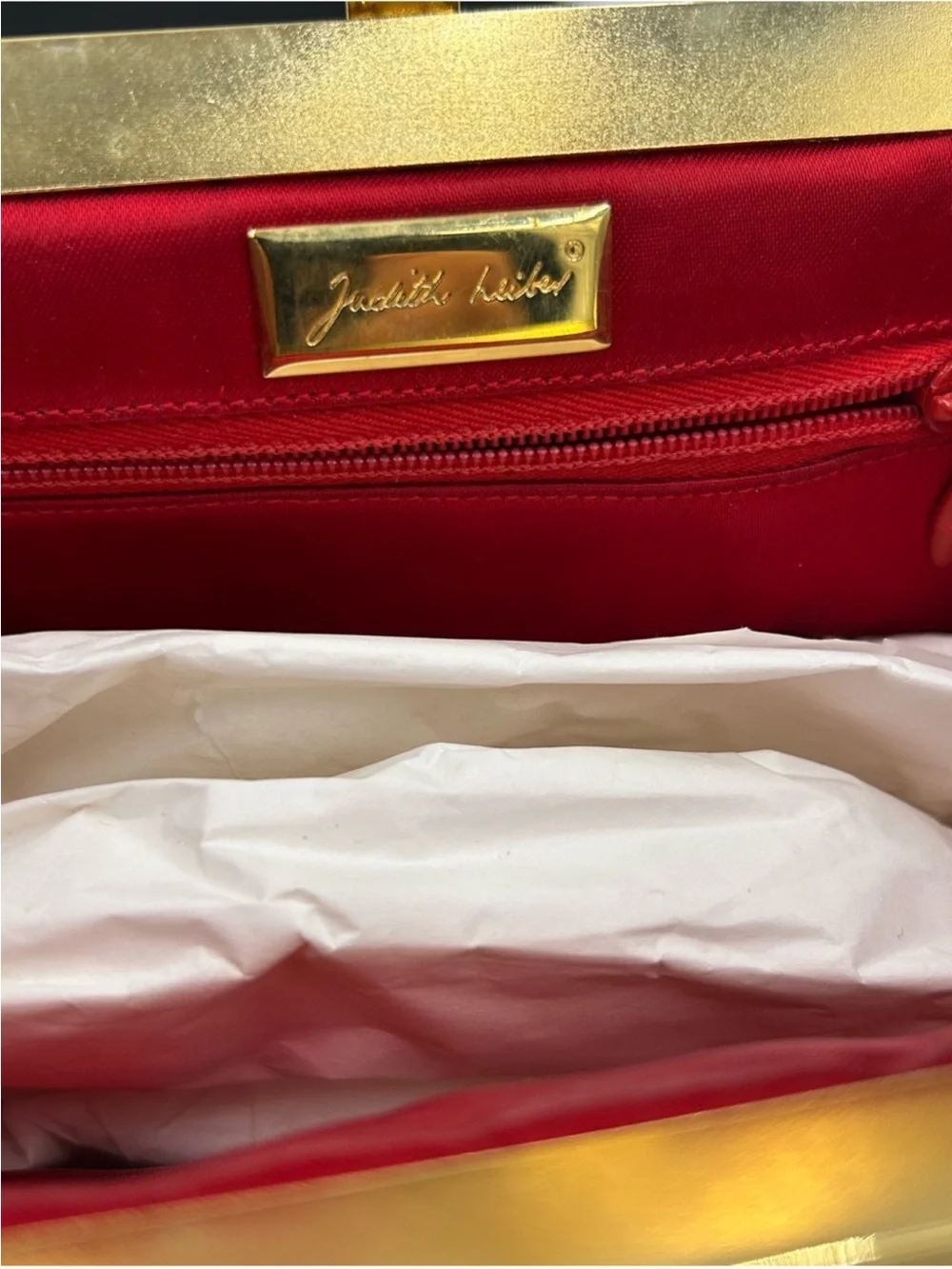 Judith Lieber red snakeskin evening bag !